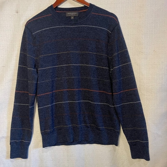 Banana Republic Other - Merino Luxury Wool Blend Banana Republic Blue Striped Sweater